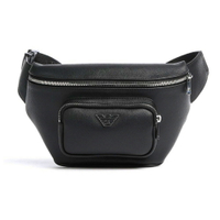 EMPORIO ARMANI 老鷹LOGO素面男仕腰包胸包 黑色(Y4O238YLA0E81072)