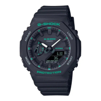 【CASIO 卡西歐】G-SHOCK摩登綠色八角系列(GMA-S2100GA-1A)