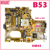 B53 UMA or DIS Notebook Mainboard For Asus B53J B53F B53 Laptop Motherboard HM55 Upport I3 I5 CPU 100% Tested OK