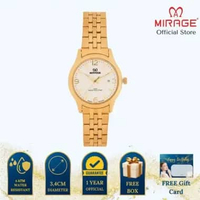 Mirage Jam Tangan Wanita Analog 8808 L Gold Original Stainless Plat Hitam