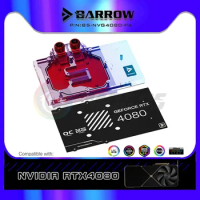 Barrow 4080 GPU Water Block For NVIDIA RTX 4080 Founders Edition (FE)VGA Card Cooler With Backplate,5V 3PIN BS-NVG4080-PA