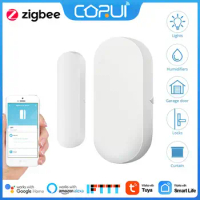 CORUI Tuya Zigbee Door Window Sensor Garage Door Detector Alexa Google Smart Home Security Smart Life APP Need Hub