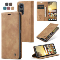 Slim Wallet Case Cards Flip Cover For OPPO Find X6 A78 A57 A77s F21 F19 Reamle 10 C55 Reno 8T 7Z 6 Lite Matte Leather Phone Case