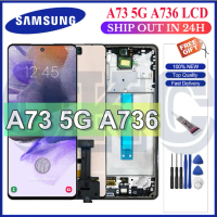 Paparan LCD AMOLED Asal untuk Samsung Galaxy A73 5G A736 A736B dengan Bingkai Paparan Sentuh Penuh S