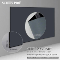 SCREENPRO 100"- 150" ALR T Prism 16:9 CLR UST Fixed Frame Projector Screen Ambient Light Rejecting Screen for Ultra Short Throw