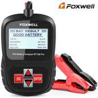 FOXWELL BT100 Pro Car Battery Tester Analyzer 12V 100-1100CCA Detect Health Faults Automotive 12 Volts Battery Diagnostic Tools