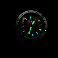 PARNSRPE Casual Automatic Men's Watch NH35A Movement Orange Digital Luminous Dial Silver Titanium Bezel Mechanical Watch