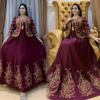 gamis hindi Valen 2 full bordir rompi bahan rayon tuwil