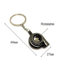 Mini Turbo Turbocharger Keychain Spinning Turbine Key Chain Ring Keyring Keyfob Car Keyring Car Interior Accessories