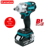 Kamolee Tool DTW285 520 N.m 1/2"、1/4" Dual Function Electric Impact Wrench [Compatible With Makita 18V Battery]