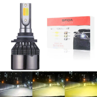 Bóng đèn LED đèn pha ô tô, 2 chiếc, 3 màu nhấp nháy (H4, H7, H1, H11), ba màu (9005, 9012), 3000k, 4