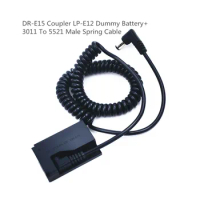 3011 To 5521 Male Spring Cable+DR-E15 Coupler LP-E12 Dummy Battery for Canon EOS Rebel SL1 100D Digital Cameras ACK-E15 Adapter