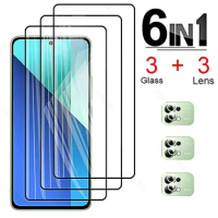6IN1 Protective Glass for Xiaomi Redmi Note 13 4G 5G Tempered Glass Redmi Note 13 12 11 10 9 Pro Screen Protector HD Phone Lens