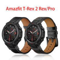 Genuine Leather Strap For Amazfit TREX T Rex 2 TRex Pro Smart Watch Band Replace Belts For Xiaomi Huami Amazfit T-Rex Wristbands