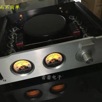 New LME49810 scaffolding power amplifier finished UV meter case A and B gold sealed tube amplifier power 200+200w