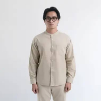 Platini Kemeja Koko Pria Lengan Panjang Katun 22076 Cream S