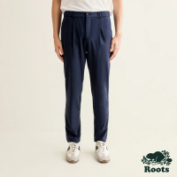 【Roots】Roots 男裝- ESSENTIAL Woven修身版平織長褲(軍藍色)