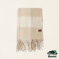 Roots配件-經典小木屋系列 格紋圍巾-淺咖啡
