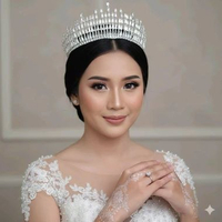 Mahkota Queen Pengantin Rhinestones Elegan