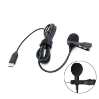 Portable USB Type C Clip-on Lavalier Microphone Omnidirectional Wired Mic 1.5m Line Length For DJI Action 2 3 4 For DJI Pocket 3