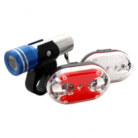 【KINYO】25W高亮度自行車燈組 超值組合自行車車頭燈/車尾燈(車前燈一件 車後警示燈兩件)