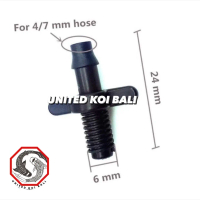 NEPEL ULIR SELANG 7mm NEPLE KONEKTOR KE PVC DRAT LUAR 6mm HIDROPONIK