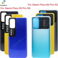 Back cover For Xiaomi Poco M3 Pro M3Pro Battery Cover Glass Rear Housing Door Case For Xiaomi Poco M4 Pro Back Cover