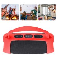 Silicone Cover Case with Shoulder Strap Travel Carrying Protective Gel Soft Skin for JBL Charge 5 Wi-Fi &amp; JBL Charge 5 Speaker