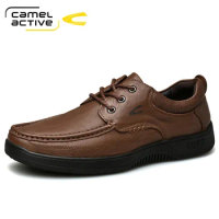 Camel Active Genuine Leather Shoes Men Brand Footwear Fashion Men's Casual Shoes High Quality Cowhide Lace-up Men's Flats