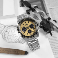 SEIKO 精工 PROSPEX 太陽能 熊貓錶 計時 防水 不鏽鋼手錶 棕色 39mm(V192-0AF0Y.SSC817P1)