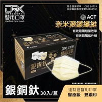 【DRX 達特世】醫用口罩成人平面(銀銅鈦30片/盒)
