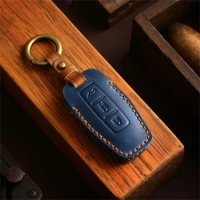 2/3/4 Bottons Leather Car Smart Key Remote Case Fob Shell Keychian for 2022 2023 Mitsubishi Outlander Car Key Cover Accessories