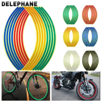 16pcs Bicycle Stickers 17-19'' Reflective Wheel Decal Stickers for Bike Motorcycle Tire Safety Sticker Bike Accessories