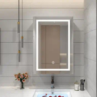 Single Door Luxury Stainless Steel Cabinets With Led Light Custom Recessed Bathroom Led Mirror Cabinet