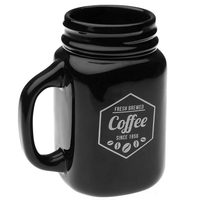 《VERSA》梅森罐型馬克杯(曜黑500ml) | 水杯 茶杯 咖啡杯
