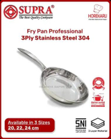 Supra panci frypan stainless steel 3ply SUS 304 impact bottom professional cookware series - wajan p