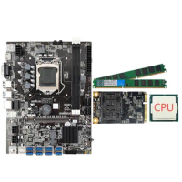 B75 ETH Mining Motherboard+CPU+128G MSATA SSD+2 x 8G DDR3 1600Mhz RAM Support DDR3 B75 USB BTC Miner Motherboard
