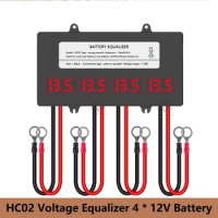 HC02 Battery Balancer Equalizer 4 * 12V Battery,For GEL Flood AGM Lead Acid Lithium Battery,With LED Display Screen