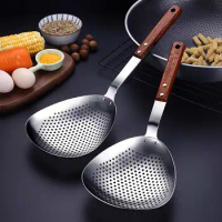 WORTHBUY 18/8 Stainless Steel Spoon Peppercorn Colander Thickened Dumpling Noodle Spoon Home Kitchen Soup Large Soup Spoon