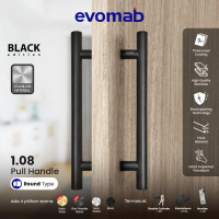 stok terbatas - evomab pull handle pintu minimalis warna hitam 1.8-bl