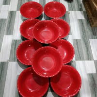 10 Tô Bèo Meca Số 8 20cm Màu Đỏ Đen Chất Liệu Meca melanine