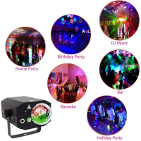 Emslaser Lampu Proyektor Disco 16 Patterns 240V 10W with Remote TC-7007P Lampu Dinding Dekorasi Luar