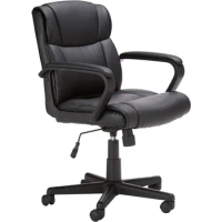Computer Armchair 360-Degree Swivel Office Chair 275 Pound Capacity Padded Office Desk Chair With Armrests Black Gaming Student