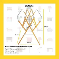 Blimebel Tipe Harmonika Rak Jemuran [1 m/ 85 x 63 x 94 cm] Biru