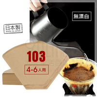 【九元生活百貨】日本製 103無漂白咖啡濾紙/4-6人用 100枚扇形咖啡濾紙 4-6杯 手沖式咖啡紙 SGS
