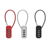 Anti-theft 4 Digit Password Lock Portable Wire Rope Zinc alloy Backpack Zipper Lock Padlock Luggage Combination Lock Travel