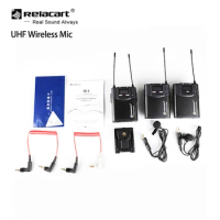 Relacart CR1 CR2 Mic UHF Dual Channel Video Wireless Transmitter System Microphone for Video interview Recording VS BOYA WM8