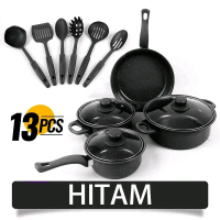 cookware panci set wajan penggorengan spatula set isi 13 pcs 1 set frypan saucepan