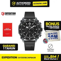 Jam Tangan Expedition Pria E 3009 ECR Analog Chronograph Rubber Strap EXF3009ECRIPBAGR