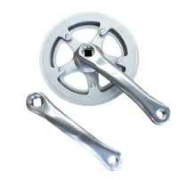 Single Speed Crankset Alloy Chainwheel Einfach Zu Bedienen For Folding Bikes For Road Bikes Silver High Quality Material